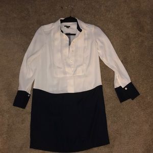 Ann Taylor color block shirt dress 00P NWT